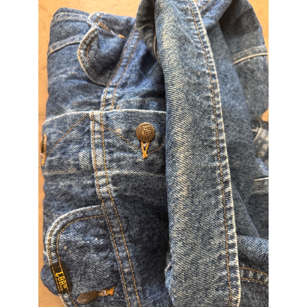 Lee Riders Vintage Denim Trucker Jacket Mens XL Medium Wash Blue USA Made FLAW - Picture 11 of 11
